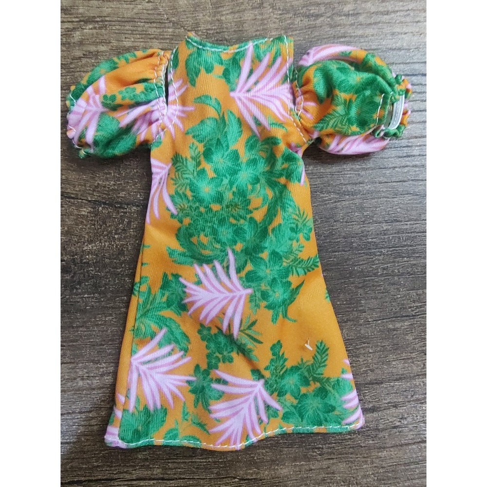 Barbie Fashions Tropical Doll Dress HBV32 Orange Green Off The Shoulder Z34